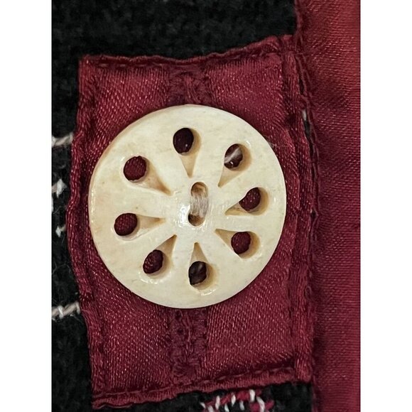 Retro Floral Tapestry Jacket M Red Retro Classic Artsy Beaded Festive Boho 80s - Picture 8 of 15